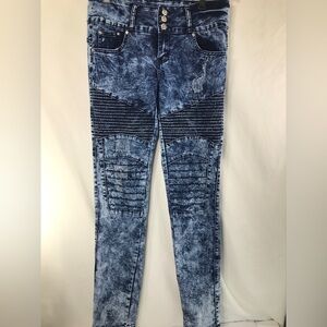 Diva Star Pants Blue Denim Jeans Columnian Design Size 9